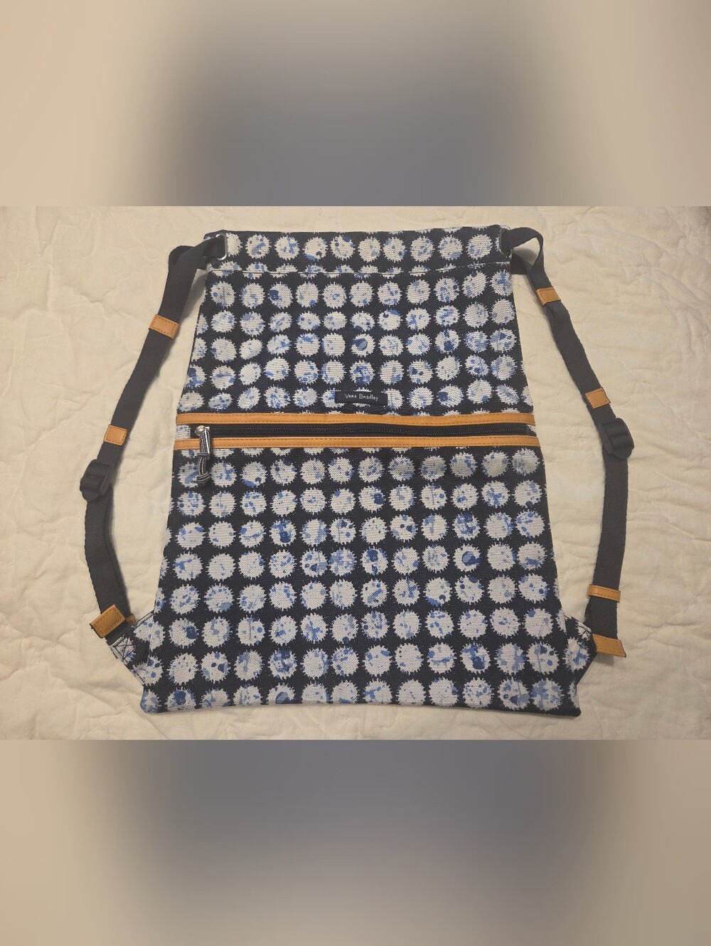 Vera Bradley Lighten Up Backsack Drawstring Backpack in Splash Dot NWOT